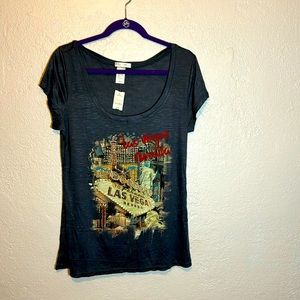 Las Vegas rhinestone T-shirt banana expression